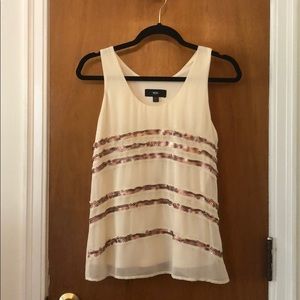 Cream with bronze sequin Mossimo Tank